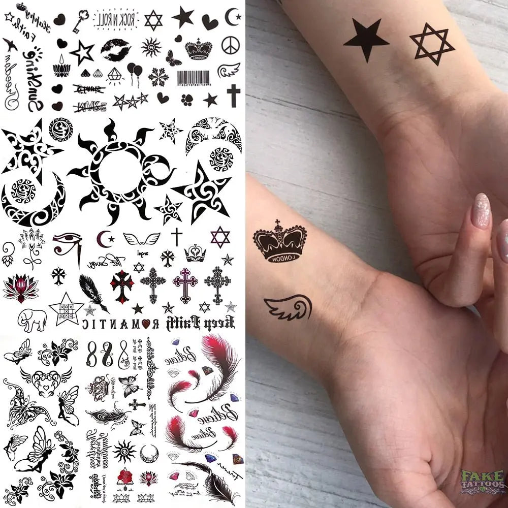 Amazon.com : Semi Permanent Tiny Tattoos, 15-Sheet Long Last Waterproof  Small Cute Tattoos, 100% Plant-Based Ink Infinity Realistic Fake Tattoos  Sticker for Adult Children : Beauty & Personal Care