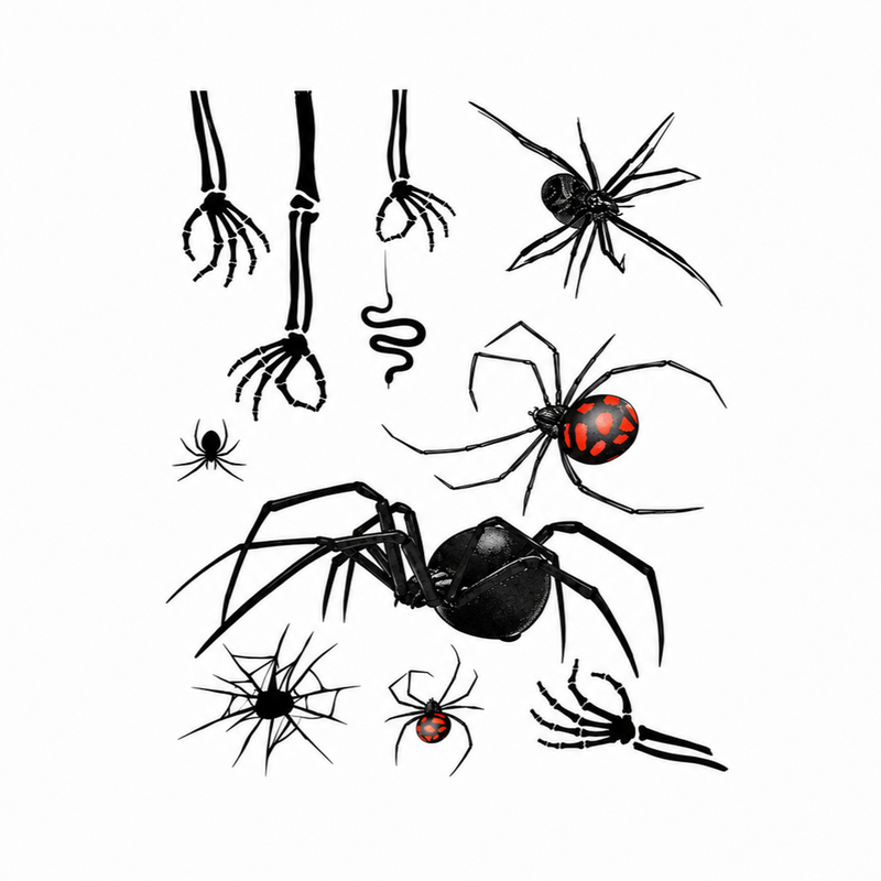 Halloween Spider & Skeleton