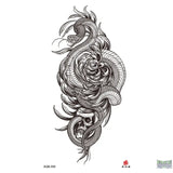 Snake Flowers Skull Temporary Tattoos Fake Tattoos
