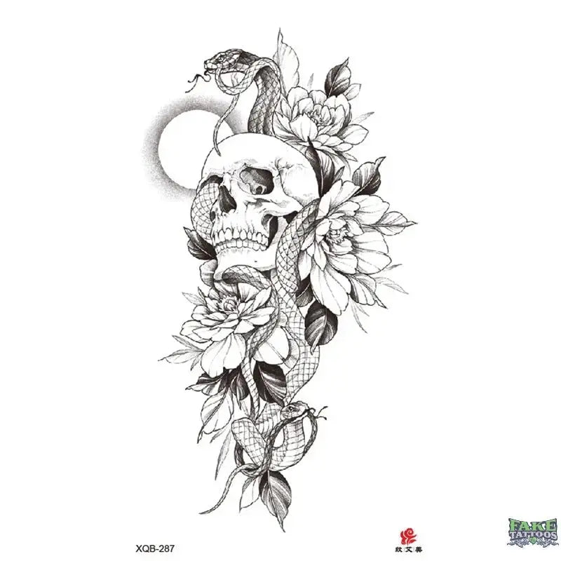 Sable Pulse Snake & Skull & Flower
