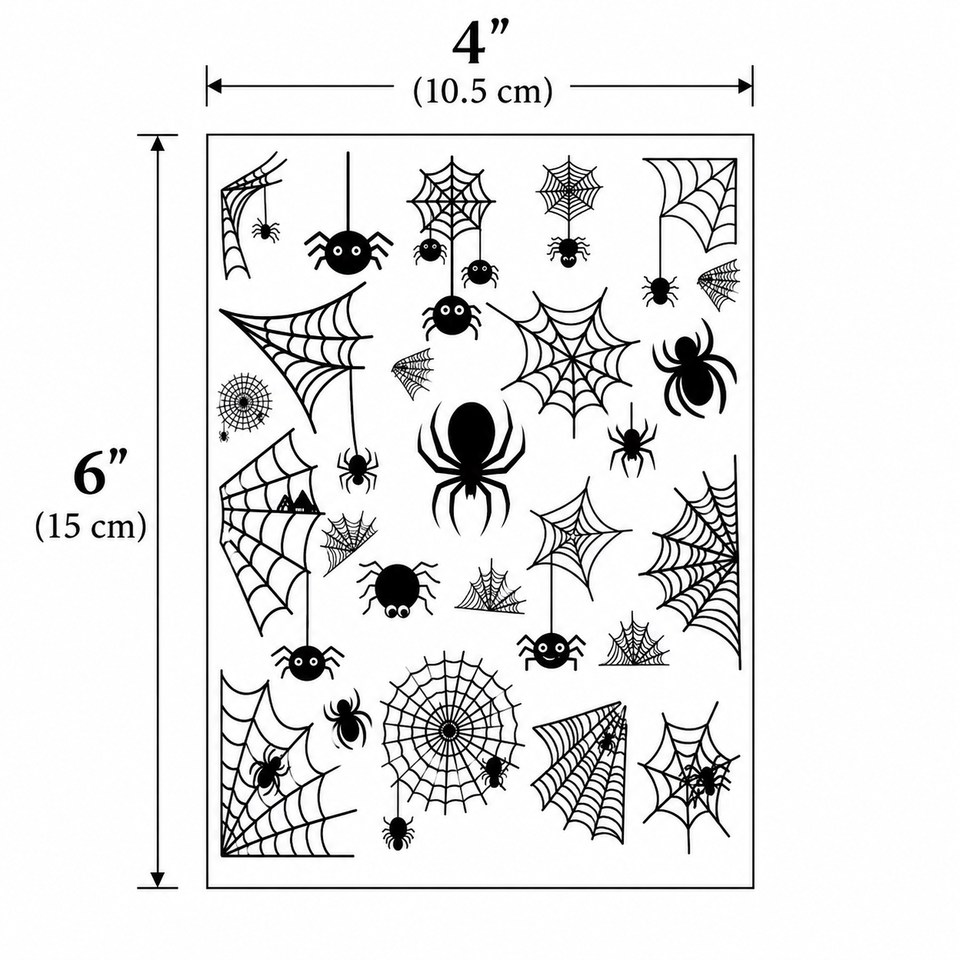 Halloween Spider & Spider Web Tattoo Sheet