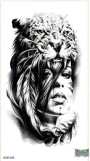 Realistic Tiger Woman Tattoo