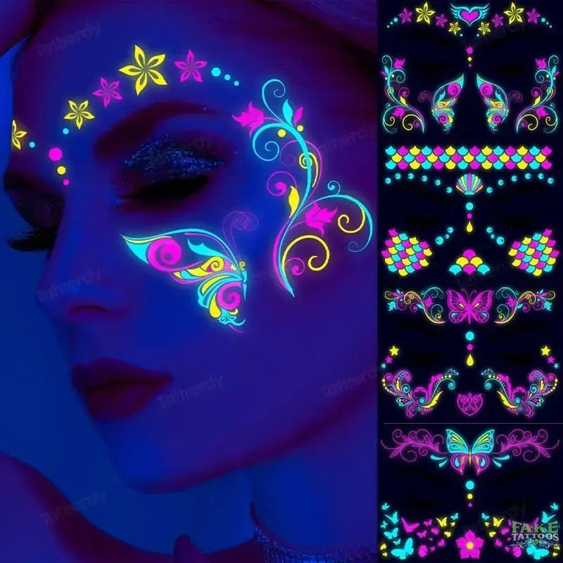 Glow-in-Dark UV Waterproof Temporary Tattoos