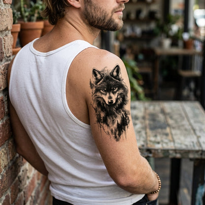 Wolf Lion Tiger Temporary Tattoos Fake Tattoos