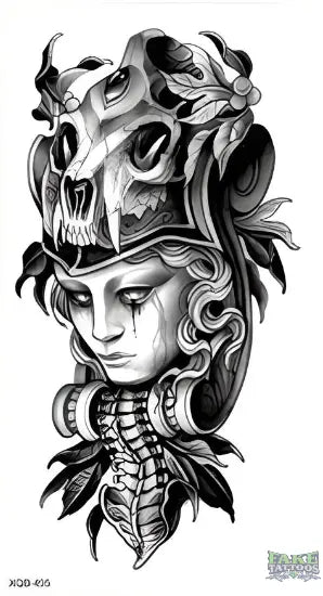Woman Skull Tattoo FAKE TATTOOS
