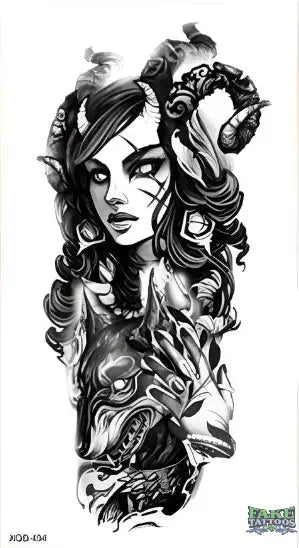 Woman Wolf Tattoo