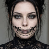 1 feuille de tatouage temporaire réaliste d'Halloween en forme de cœur de Chucky empalé et sanglant, autocollant de faux tatouage réaliste, durable et imperméable