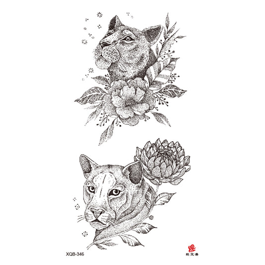 Cats Flowers Floral Temporary Tattoo Fake Tattoos