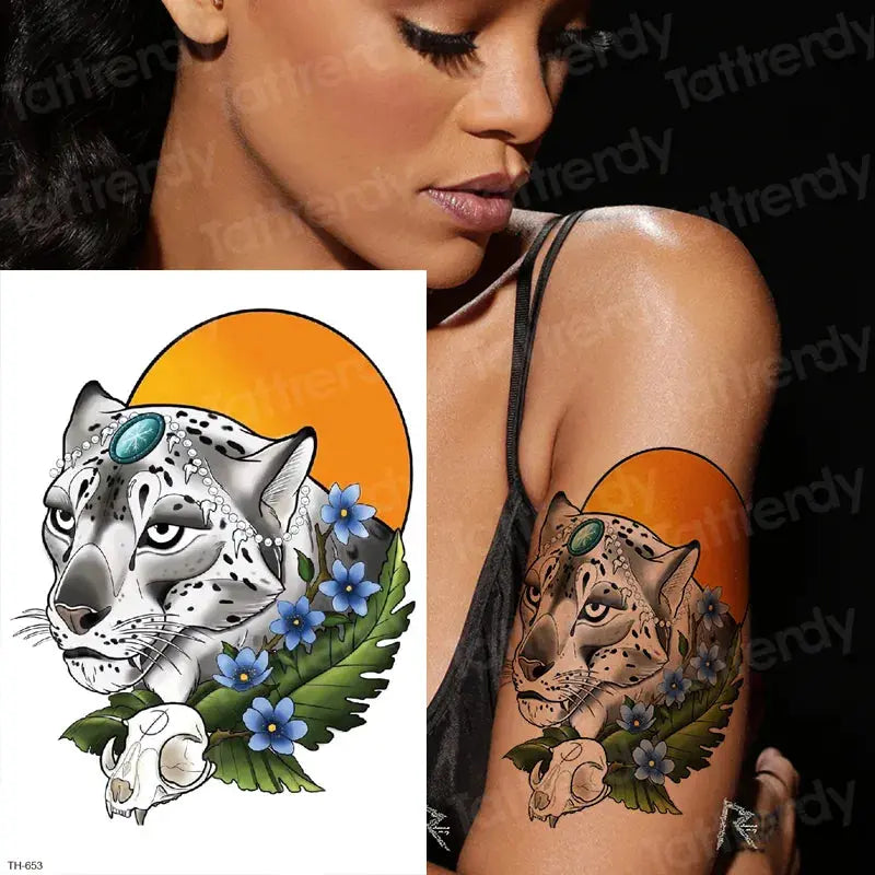 black panther tattoo temporary tattoos on the body tatoo girls leopard print temporary tattoo animals women sexy tattoo water FAKE TATTOOS