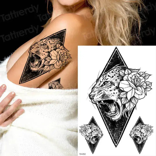 black panther tattoo temporary tattoos on the body tatoo girls leopard print temporary tattoo animals women sexy tattoo water