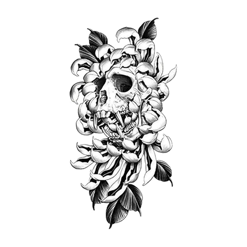 Crâne et fleur à panache solaire