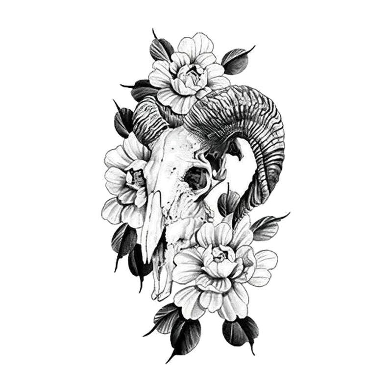 Crâne et fleur à flamme cachée