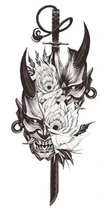 Ash Crown — Skull and Devil Temporary Tattoo