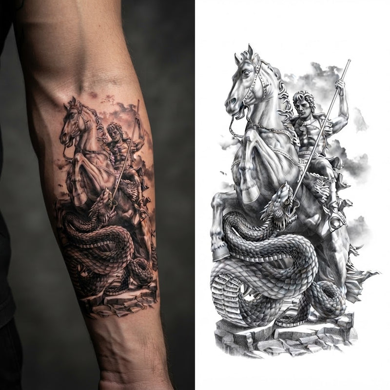 Cobalt Veil Dragon & Snake & Warrior