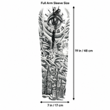 Daily Ink Maori & Totem Full Arm Sleeve - 7 x 19 in / 17 x 48 cm dimensions