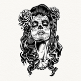 Sugar Skull Face Tattoo Set clean sugar-skull design sheet