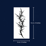 Thorn Halo temporary tattoo design with 14 centimeter by 6 centimeter dimensions