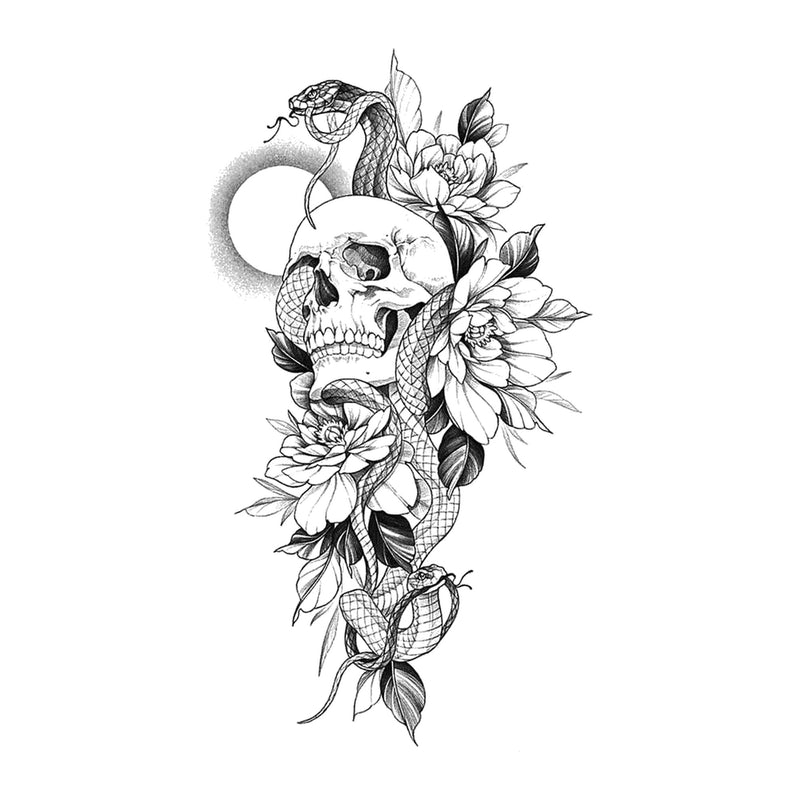 Crâne et fleur de fable de minuit