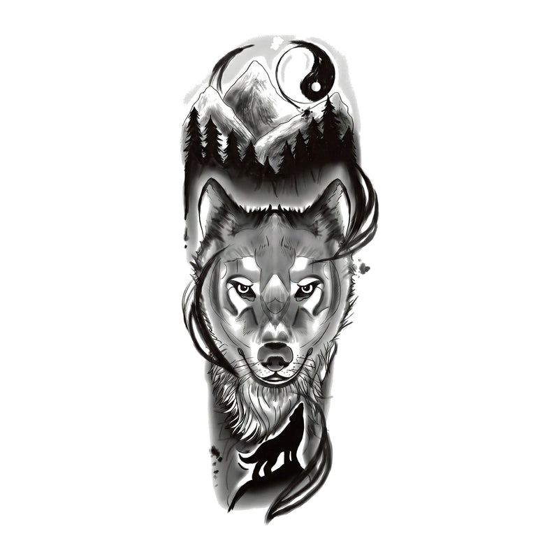 Tatouage temporaire Loup de l'Arcane caché