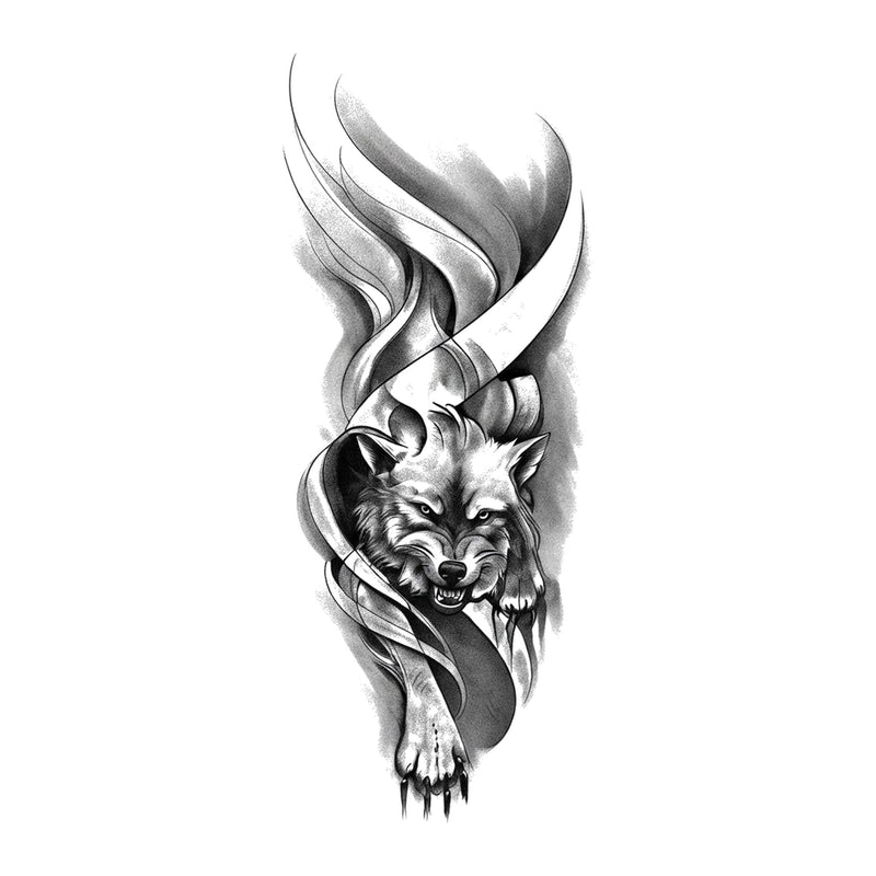 Loup hurlant au clair de lune