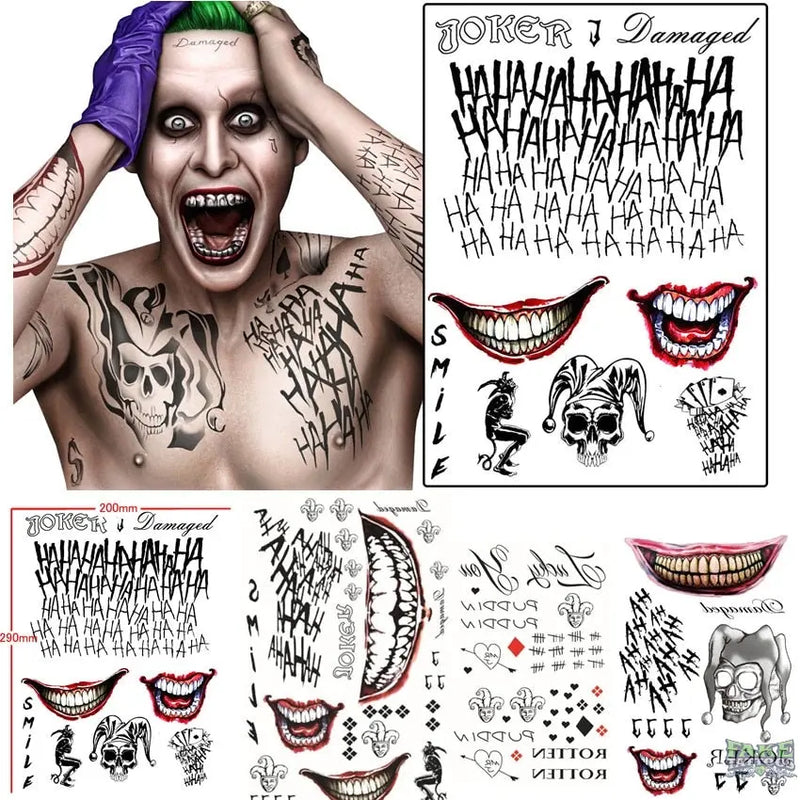 Joker Themed Temporary Tattoos