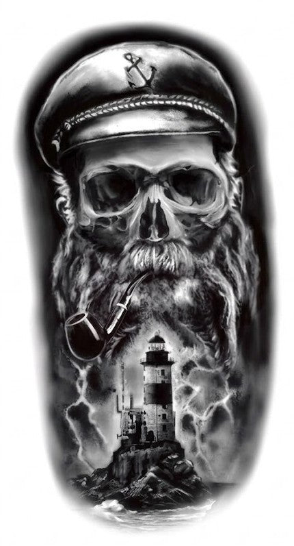 Bone Noir Skull & Lighthouse